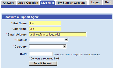 chat submission page
